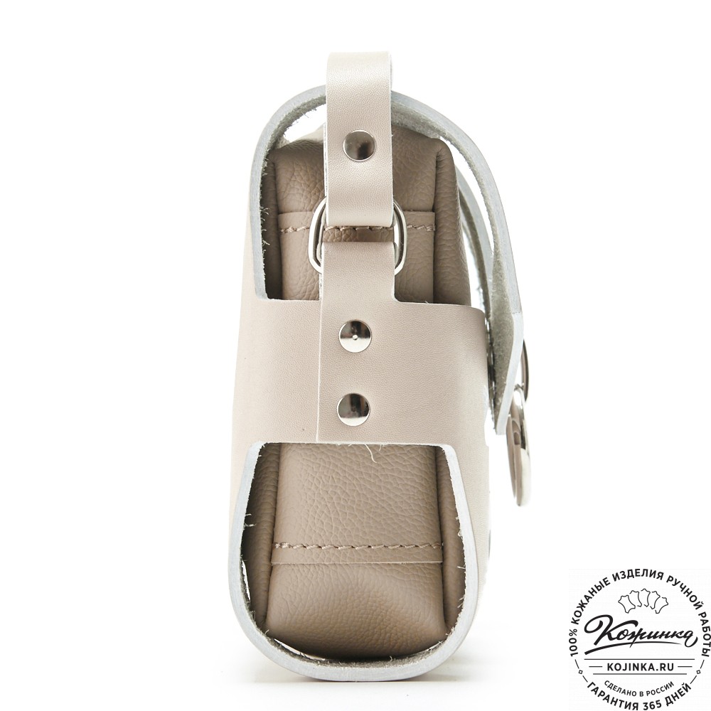 Женская кожаная сумка "Кортни" (бежевая) 